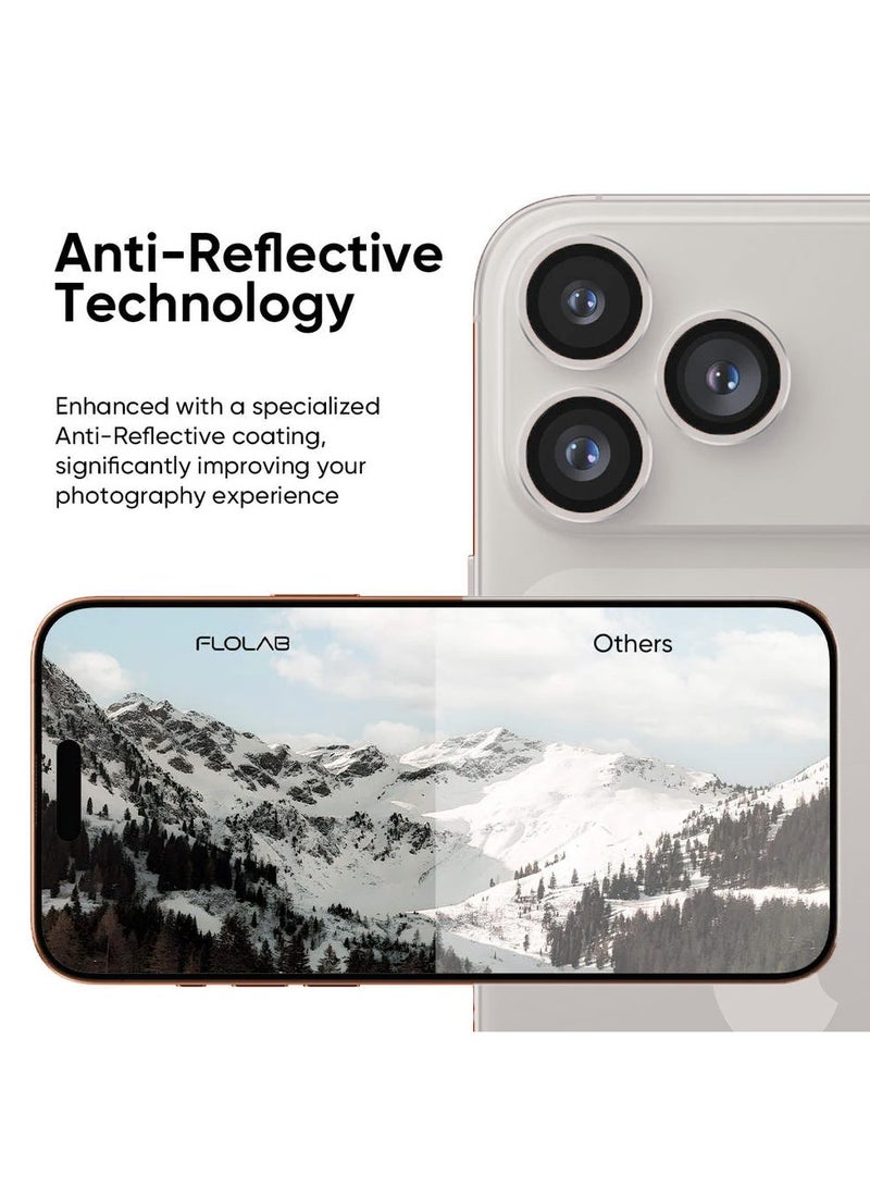 بلو فاير واقي كاميرا من الزجاج المقوى 9H عالي الدقة للآيفون 17 برو ماكس | حماية من الخدوش والصدمات مع تقنية TrueColors لتصفية الضوء الأزرق وطبقة أوليوفوبيك مضادة للبصمات | مجموعة تركيب سهلة خالية من الفقاعات - Image 2