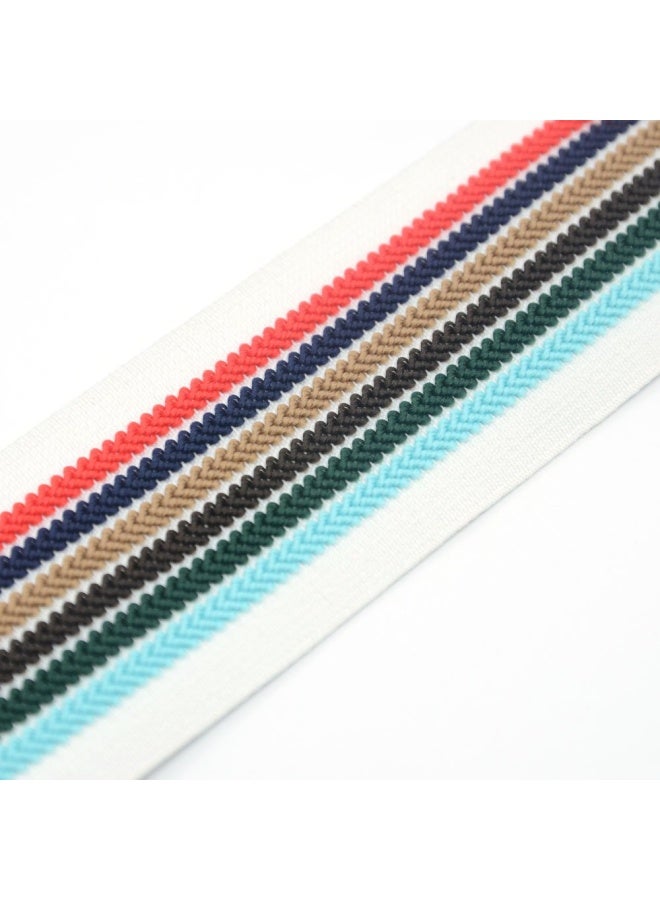 iCraft أشرطة جاكار مرنة ملونة مخططة بعرض 2 إنش من Strapiecesrafts - Image 2