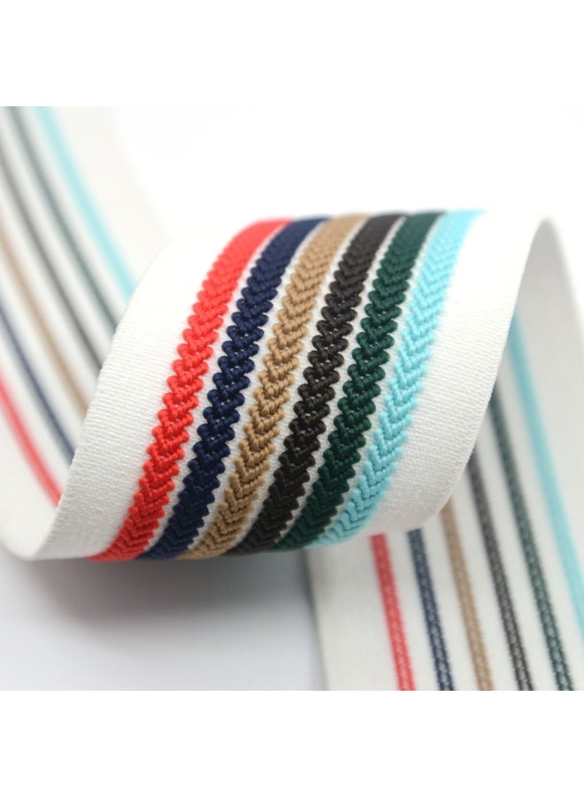 iCraft أشرطة جاكار مرنة ملونة مخططة بعرض 2 إنش من Strapiecesrafts - Image 1