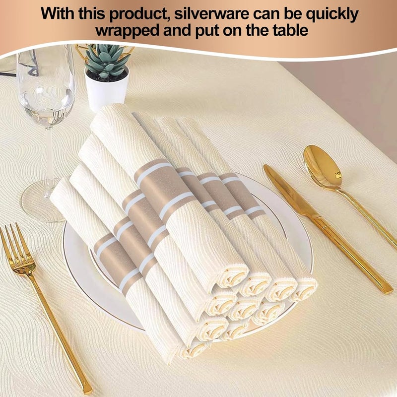 Germiwipe Paper Napkin Band, 200PCS (Matte Champagne Gold) Napkin Ring Self-Adhesive, Silverware Wraps Bands,Table Setup Wedding Event Party Supply (Matte Rose Gold /200pcs) - Image 4