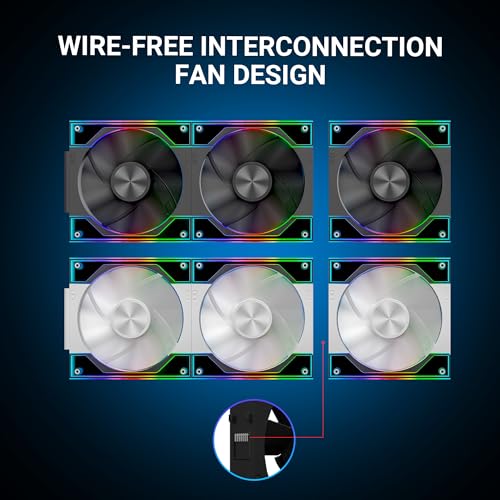 Ant Esports QuartzFlow 3-In-1 120mm ARGB Stackable Case Fan Kit with Forward/Reverse Switch and Wire Free Daisy Chain - White - Image 5
