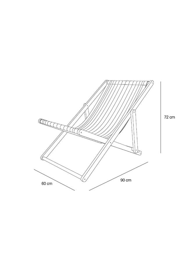 Bean2Go Beech Wood and Waterproof fabric Beach Chair - Brown and White - Image 4