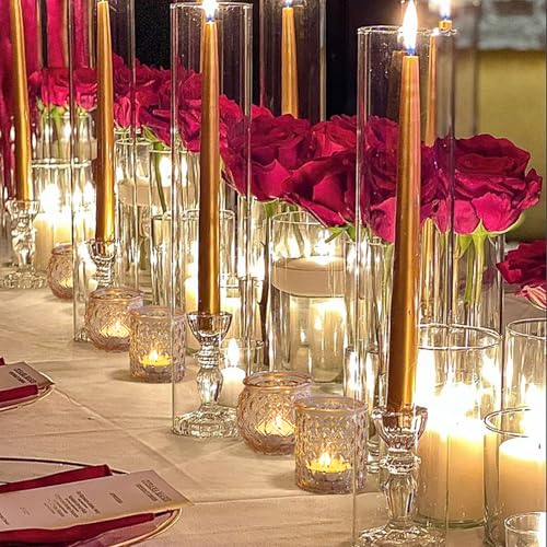 NITIME 36pcs Assorted Gold Votive Candle Holders, Tea Light Candle Holder Glass for Diwali, Gold Candle Holders for Wedding, Table Centerpiece, Brithday and Holiday Decorations - Image 4
