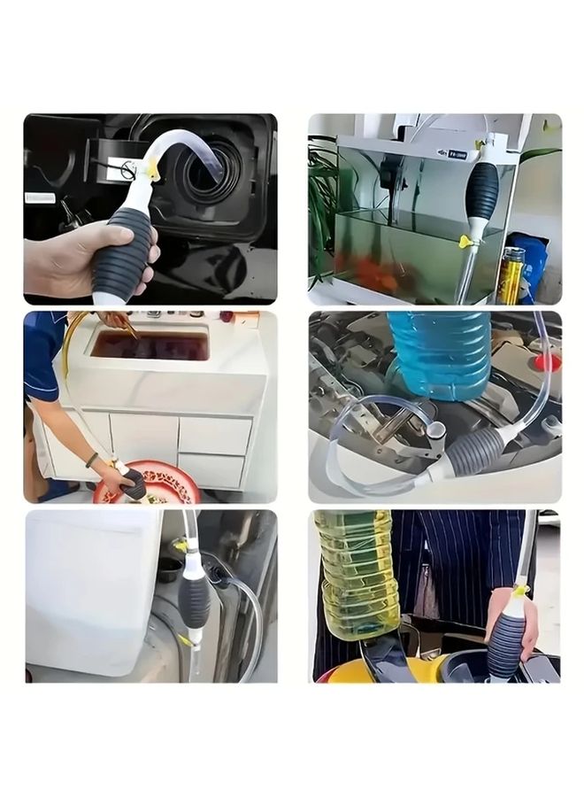 طقم مضخة وقود يدوي عالمي 3 قطع، مستخرج سائل محمول، خرطوم 39.37 بوصة - Image 3