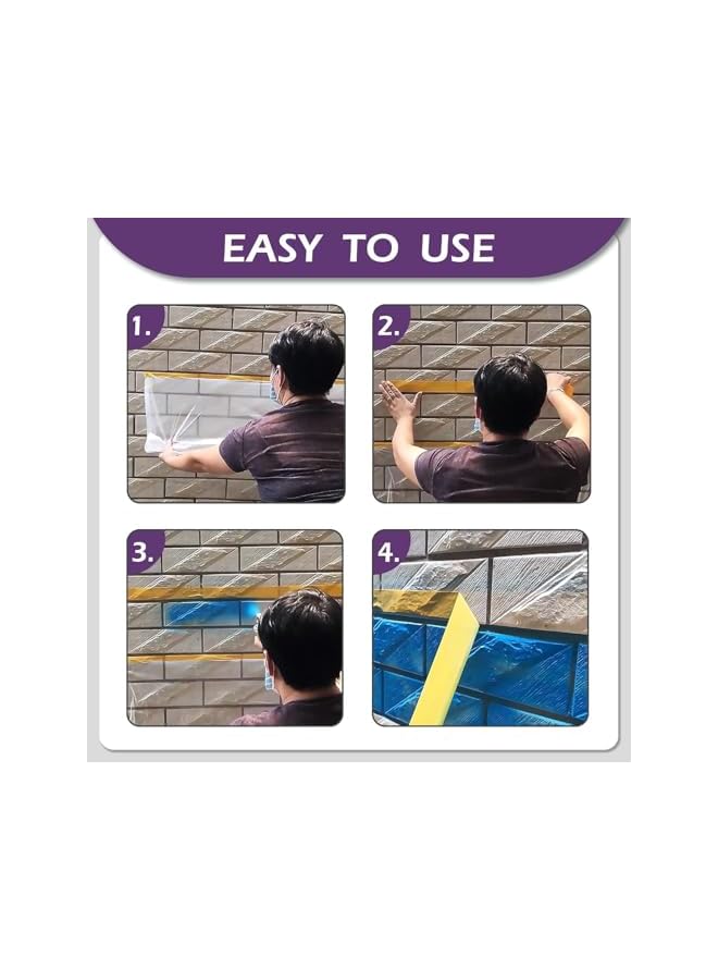 promass 1pack Waterproof Dust-Proof Protective Masking Film with tape,Paint Adhesive Protective Film Roll for Covering Skirting, Cars, Furniture,Carpet,Floor,Bed (2m x 20m) - Image 3