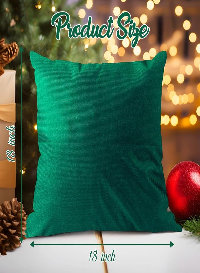Brightown Christmas Tree 18x18 Throw Pillow Covers Set of 2, Soft Fluffy Pillowcases for Home Decorative Boho Pillow Covers for Couch Bedroom Green-Tree, 18"x18" - Image 5