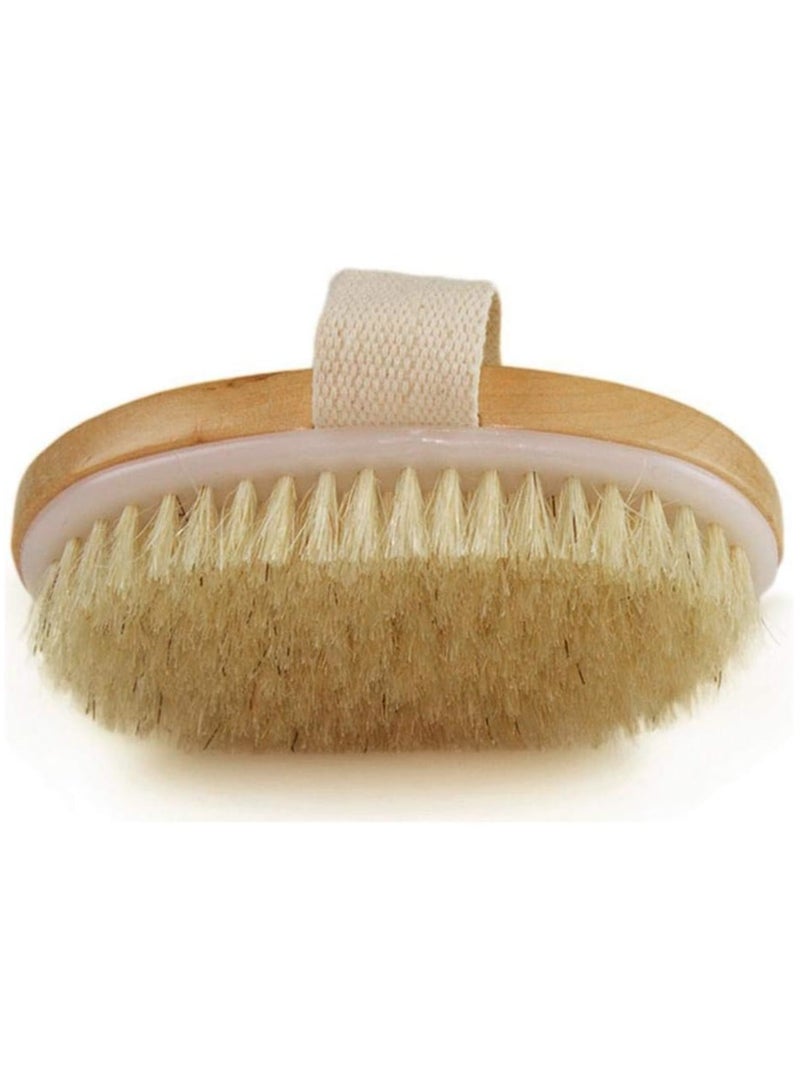 Bath Brush Long Wood Handle Reach Back Body Shower Bristle Scrubber - Image 3