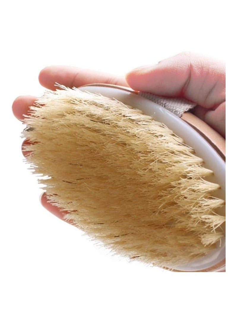 Bath Brush Long Wood Handle Reach Back Body Shower Bristle Scrubber - Image 4