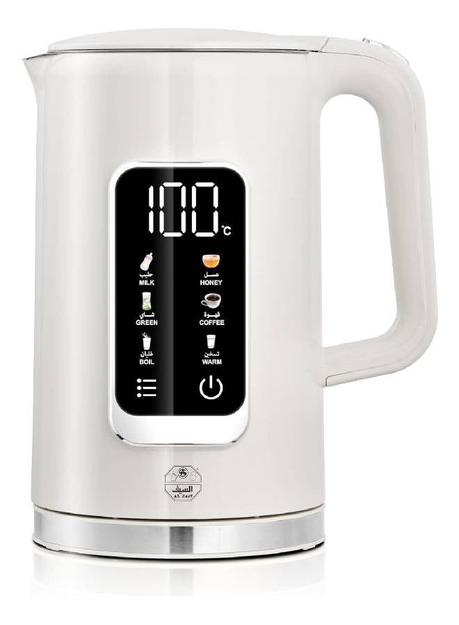 ALSAIF-ELEC Electric Kettle Digital Displays Internal Temperature With  5 Temperature Settings 1.7 L 2200 W E03236 White - Image 1