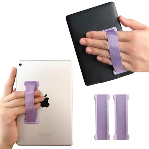 WUOJI Hand Holder Strap for ipad, Tablet Hand Holder Strap, Universal Handle Grip for iPad Kindle, Mini Tablets and Cases (Purple) - 2PC - Image 1