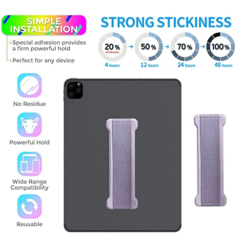 WUOJI Hand Holder Strap for ipad, Tablet Hand Holder Strap, Universal Handle Grip for iPad Kindle, Mini Tablets and Cases (Purple) - 2PC - Image 2
