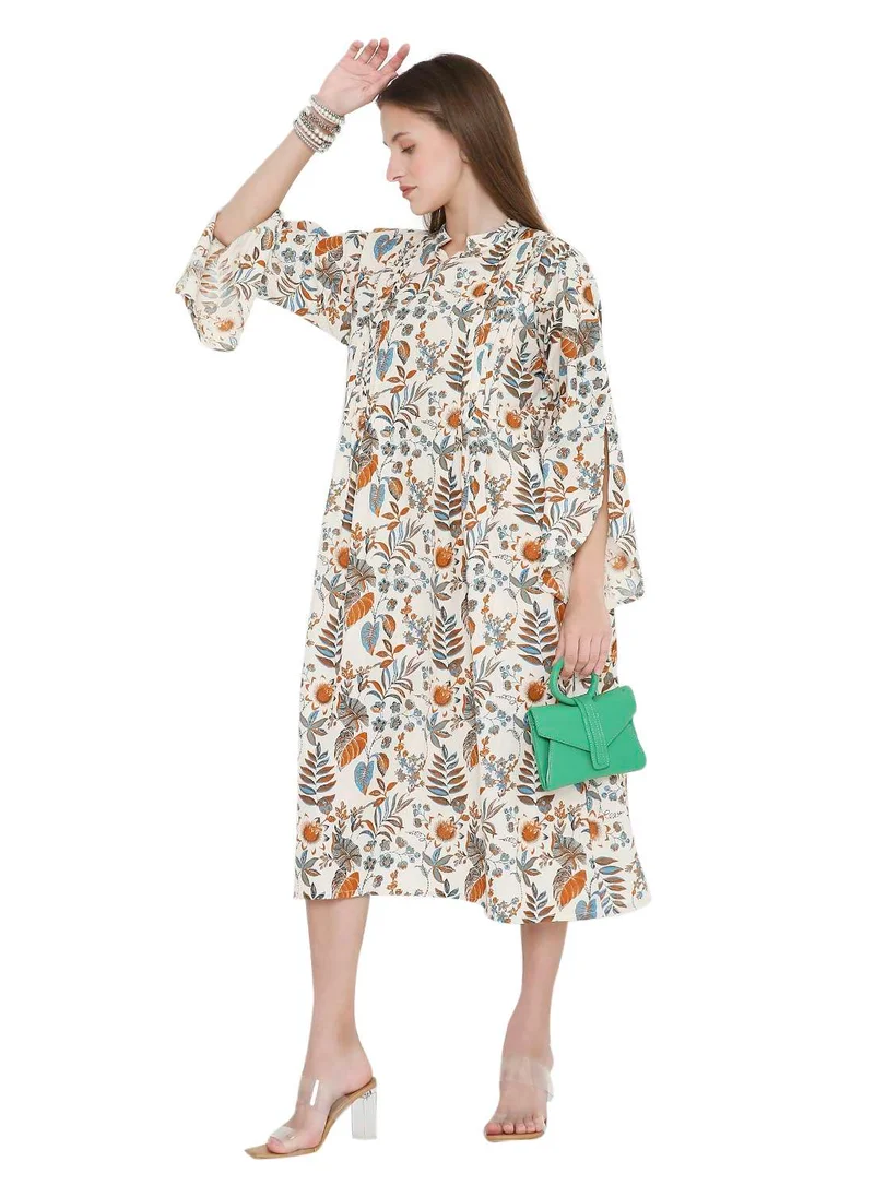 HANA & SARA HIGH QUALITY SHORT PRINTED FARASHA ARABIC KAFTAN JALABIYA DRESS