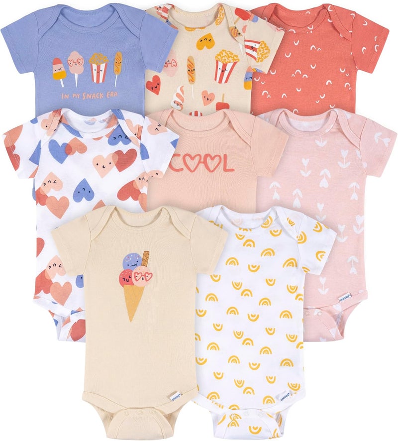 Onesies Brand baby-girls 8-Pack Short Sleeve Printed Bodysuits Baby and Toddler T-Shirt Set - Image 1