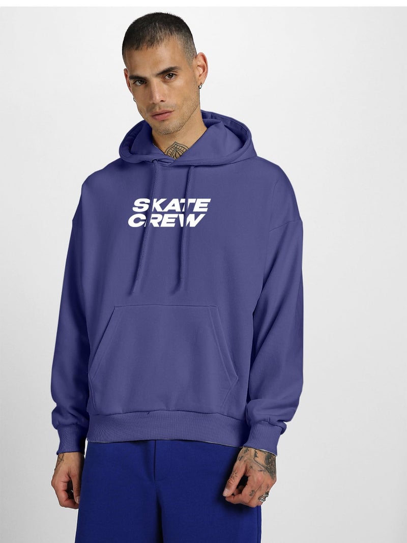 Veirdo® Polycotton Spun Oversized Fit Drop Shoulder Hooded Sweatshirt Full Sleeves Back Graphic Printed Jumper Hoodie for Men (OS_HD_VD_SKTC_FD_M) - Image 2