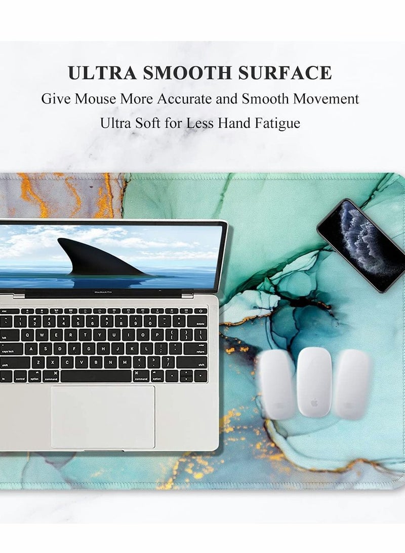 SYOSI Marble Extended Gaming Mouse Pad, Large Big Mousepad Laptop Computer Keyboard Mat Desk Pad with Non-Slip Base, Stitched Edge - Image 2