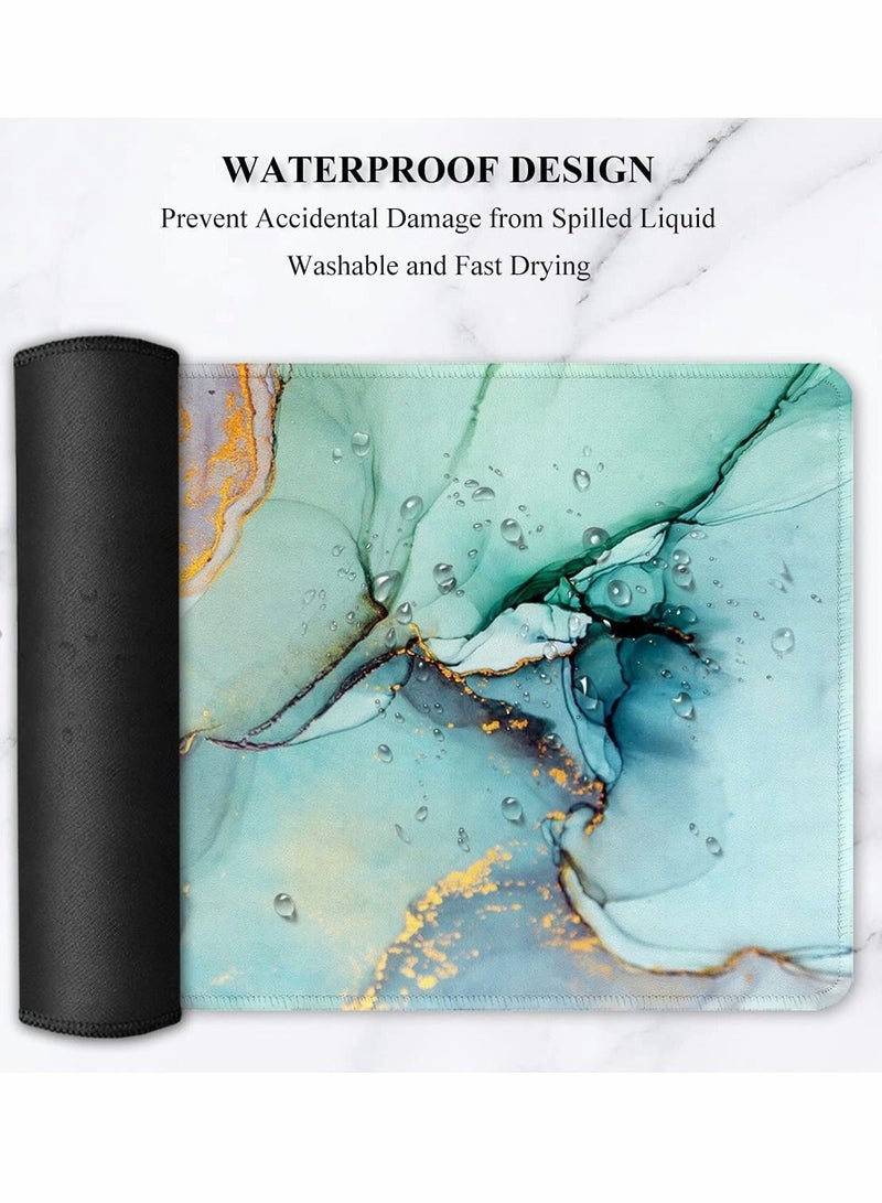 SYOSI Marble Extended Gaming Mouse Pad, Large Big Mousepad Laptop Computer Keyboard Mat Desk Pad with Non-Slip Base, Stitched Edge - Image 5