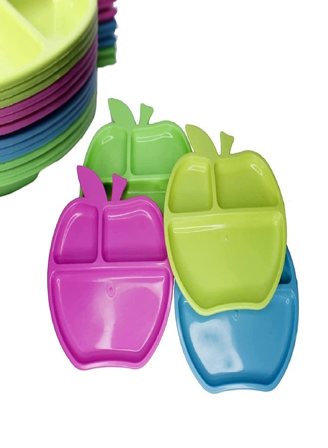 بوكسو طبق مقسم من BOXO Apple Shape مكون من 3 أقسام هدية للأطفال من Navratri Kanya Pujan - 12 طبق - Image 1