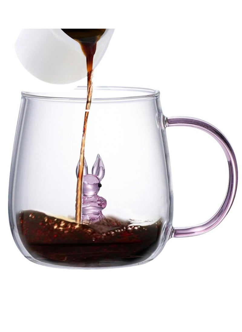 1Chase Borosilicate Three-Dimensional Coffee Cup with Handle 300 ML (Rabbit) - Image 5