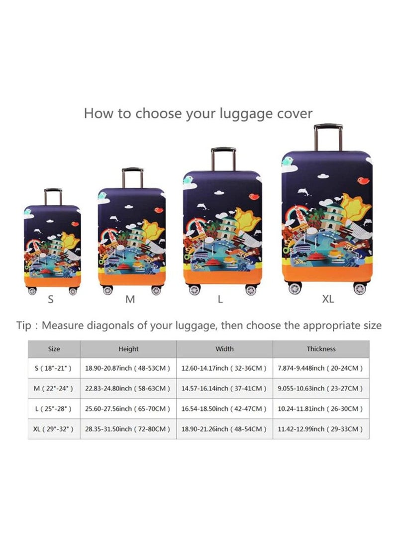 KASTWAVE Thickened Luggage Covers Travel Luggage Cover Spandex Suitcase Protector Multicolour S (for 18-20" luggage  - Image 2