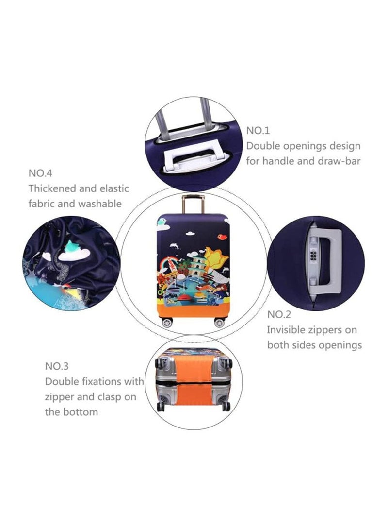 KASTWAVE Thickened Luggage Covers Travel Luggage Cover Spandex Suitcase Protector Multicolour S (for 18-20" luggage  - Image 4