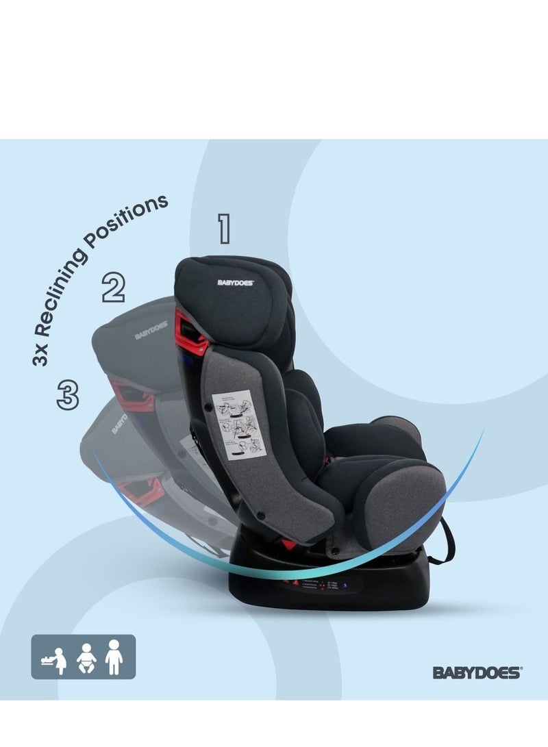 BABYDOES DRIVER - Baby/Infant/Kids Travel Car Seat, Group 0+1+2, Rearward/Forward Facing, 3x Reclining, Padded Seat, 0- 6 Years (Upto 25 kg) - Grey - Image 2