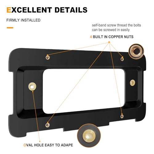 ZXFOOG Rear License Plate Holder Bracket for BMW 1/2/ 3/5 / 6/ X Series, 328i 323i 528i M3, Mini Cooper, Bumper Trunk Car Tag Frame with Screws, Replace 51187160607 511882380615 - Image 3