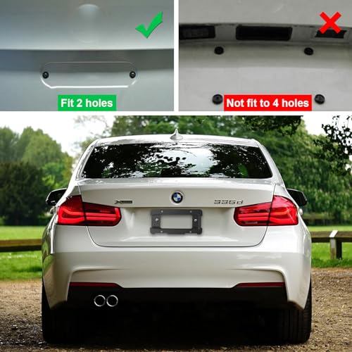 ZXFOOG Rear License Plate Holder Bracket for BMW 1/2/ 3/5 / 6/ X Series, 328i 323i 528i M3, Mini Cooper, Bumper Trunk Car Tag Frame with Screws, Replace 51187160607 511882380615 - Image 5