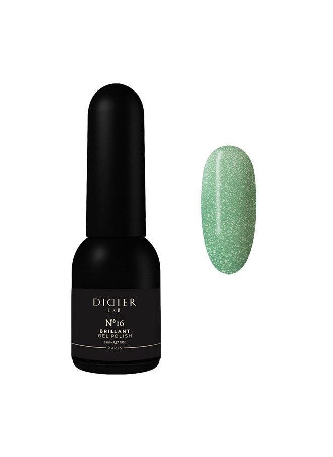 DIDIER LAB - – Gel Polish Brillant No 16 – Professional Manicure Pedicure Nail Gel Polish with Sparkling Platinum Hue –Light Reflective Shimmer - Rich Pigment for Complete Nail Coverage – UV LED Lamps - Image 1