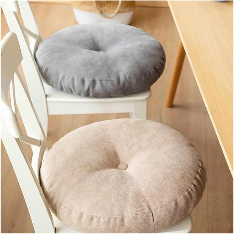 Floor Seat Pillow Solid Color Suitable for Yoga Round Pads Mat Pouf Sofa Chair Bed(RD Grey,55cm) - Image 4
