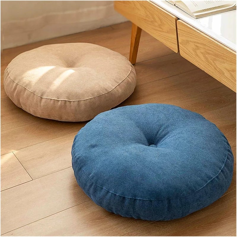 Floor Seat Pillow Solid Color Suitable for Yoga Round Pads Mat Pouf Sofa Chair Bed(RD Grey,55cm) - Image 2