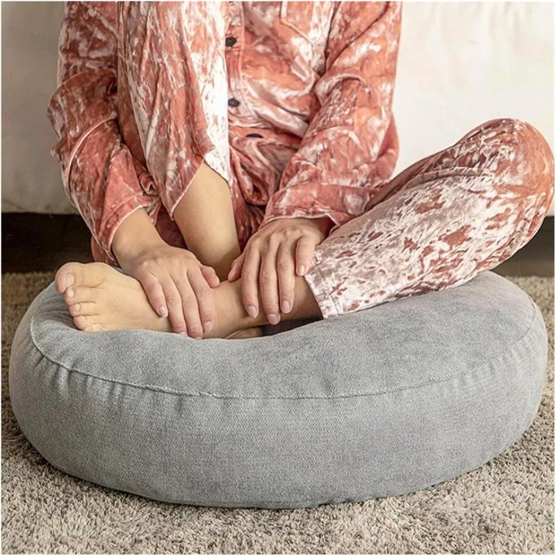 Floor Seat Pillow Solid Color Suitable for Yoga Round Pads Mat Pouf Sofa Chair Bed(RD Grey,55cm) - Image 5