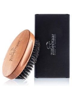 ZilberHaar ZilberHaar  Mens Slanted Bristle Hair and Beard Brush  Natural Boar and Pearwood Military Style 