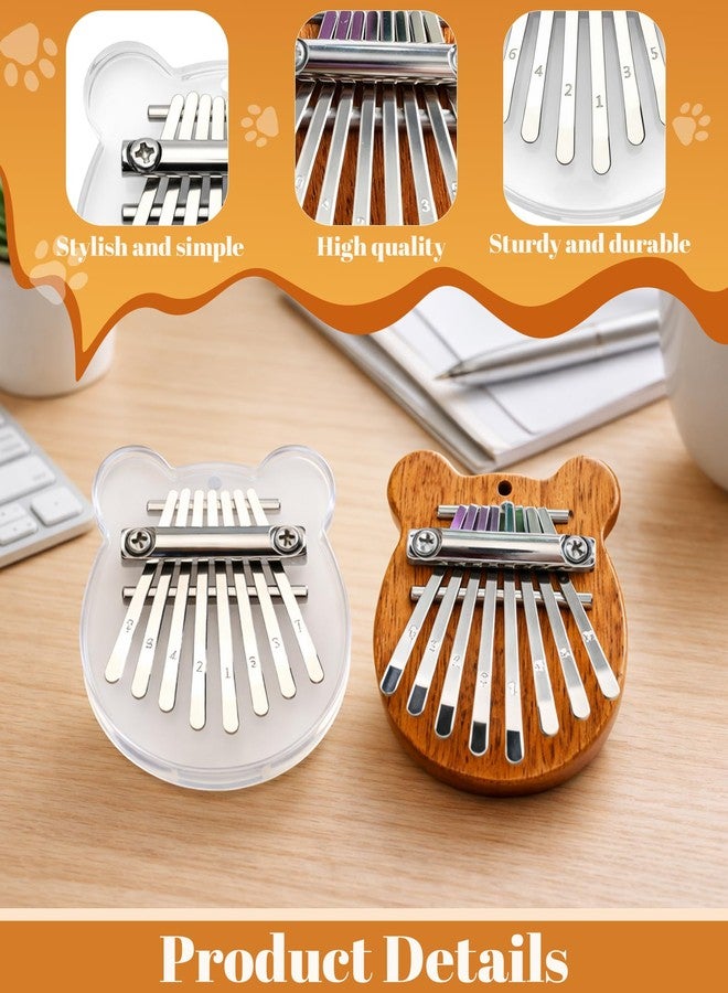 xinxingin 2 Pcs Bear Shaped Thumb Piano, Mini Thumb Piano For Music Lovers, Portable Mini Piano For Learning, Outdoor Playing and Gift Giving - Image 3
