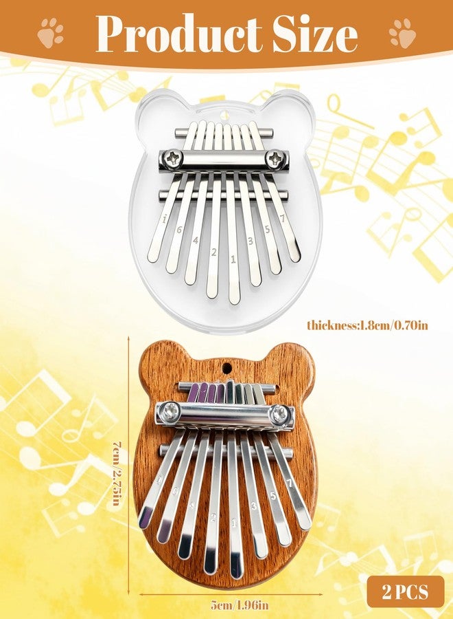 xinxingin 2 Pcs Bear Shaped Thumb Piano, Mini Thumb Piano For Music Lovers, Portable Mini Piano For Learning, Outdoor Playing and Gift Giving - Image 2