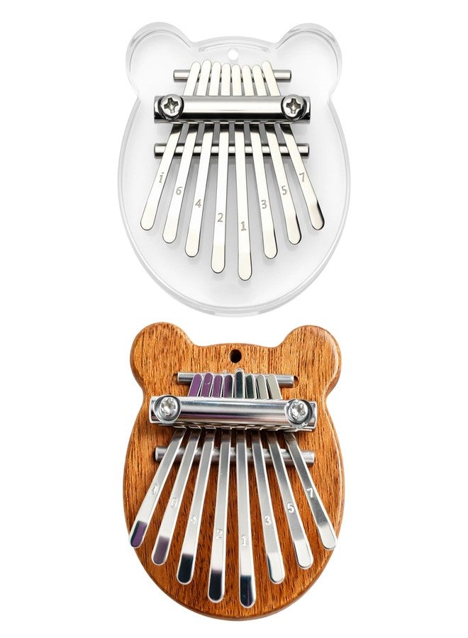 xinxingin 2 Pcs Bear Shaped Thumb Piano, Mini Thumb Piano For Music Lovers, Portable Mini Piano For Learning, Outdoor Playing and Gift Giving - Image 1