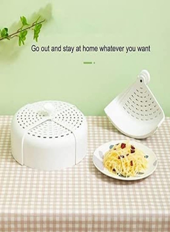 Avinya Folding Food Cover Round Shape Collapsible Household Reusable Plastic Microwave High Quality Fresh Ring Best Foldable Anti-Fly Vegetable Anti-Mosquito Breathable Dining Table Food Cover - Image 2