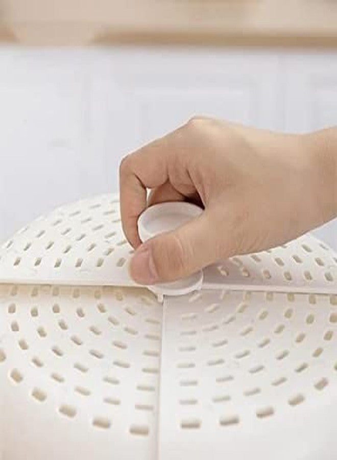 Avinya Folding Food Cover Round Shape Collapsible Household Reusable Plastic Microwave High Quality Fresh Ring Best Foldable Anti-Fly Vegetable Anti-Mosquito Breathable Dining Table Food Cover - Image 3