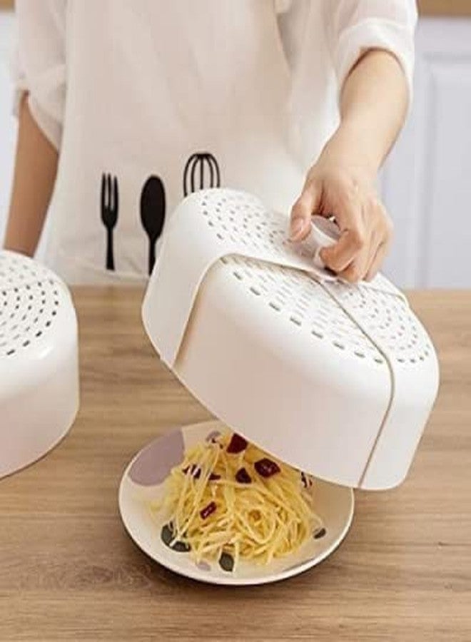 Avinya Folding Food Cover Round Shape Collapsible Household Reusable Plastic Microwave High Quality Fresh Ring Best Foldable Anti-Fly Vegetable Anti-Mosquito Breathable Dining Table Food Cover - Image 5