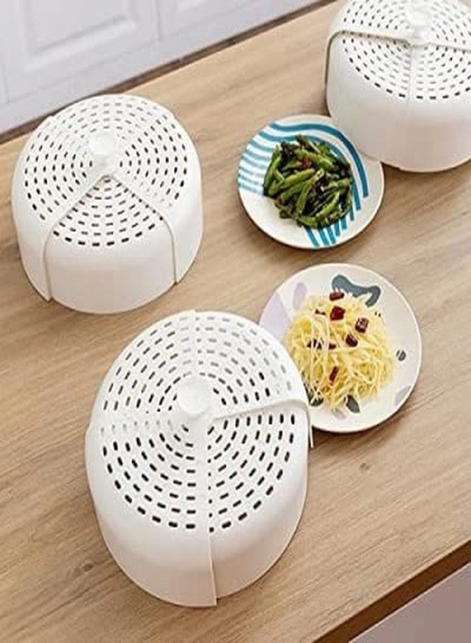 Avinya Folding Food Cover Round Shape Collapsible Household Reusable Plastic Microwave High Quality Fresh Ring Best Foldable Anti-Fly Vegetable Anti-Mosquito Breathable Dining Table Food Cover - Image 1
