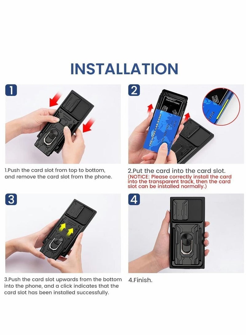 Case for Samsung Galaxy S22 Ultra, Hard PC & Soft Bumper, 360° Ring Kickstand Car Magnetic Mount Phone(6.8 Inch, GRAY)
