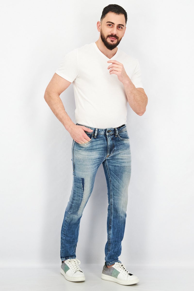 DIESEL جينز دنيم ضيق للرجال، مغسول وقابل للتمدد، أزرق - Image 2