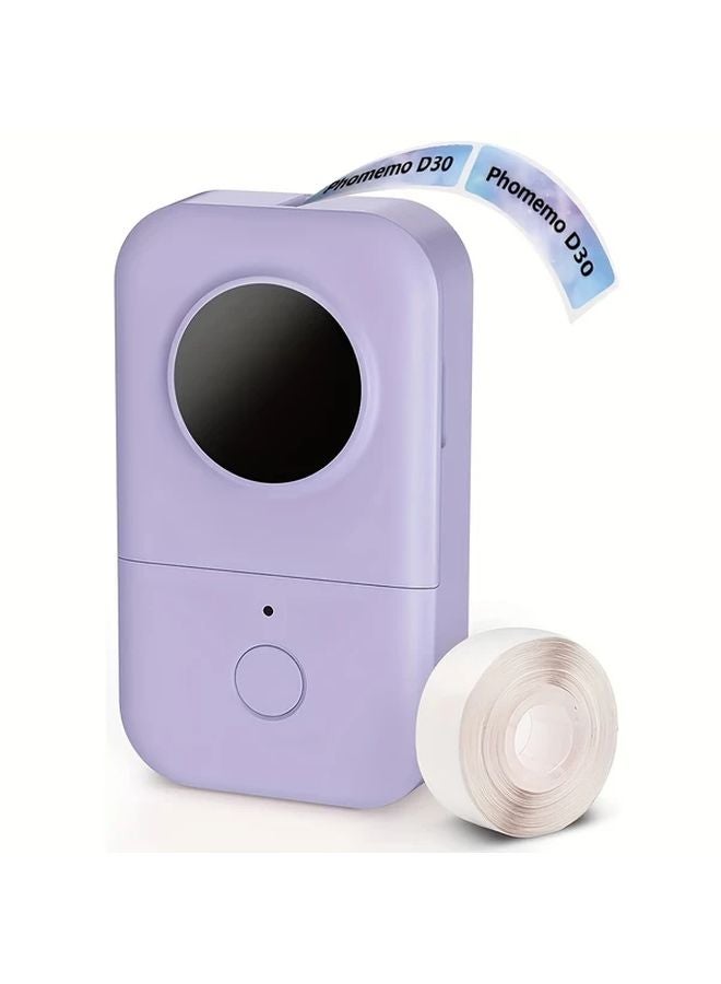 طابعة حرارية محمولة لصنع الملصقات باللون الأرجواني قابلة لإعادة الشحن وسهلة الاستخدام للمكتب وتنظيم المنزل - Image 1