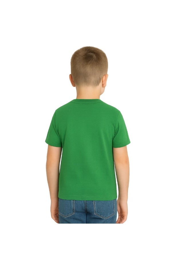 BreastCancer Awareness Kids T-Shirt For Boys–Green Cotton Tee With Pink Ribbon Support Squad Print–Round Neck Short Sleeve For School & Events - Image 4