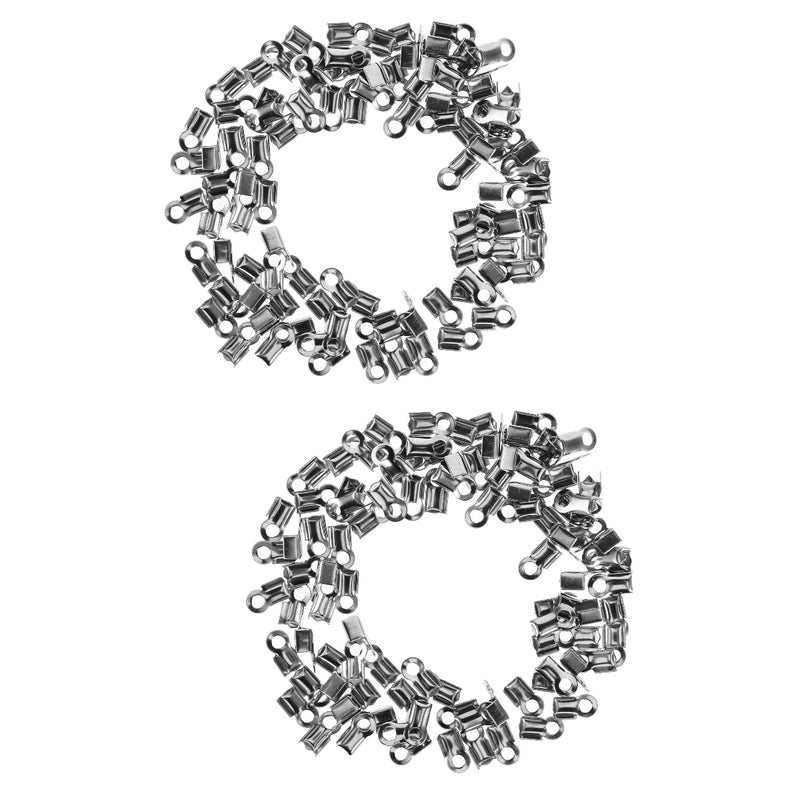 💍 أطراف حبل لإنهاء شريط الجلد لصناعة المجوهرات ٢٠٠ قطعة - Image 1