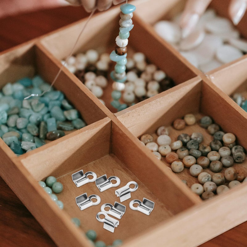 💍 أطراف حبل لإنهاء شريط الجلد لصناعة المجوهرات ٢٠٠ قطعة - Image 3