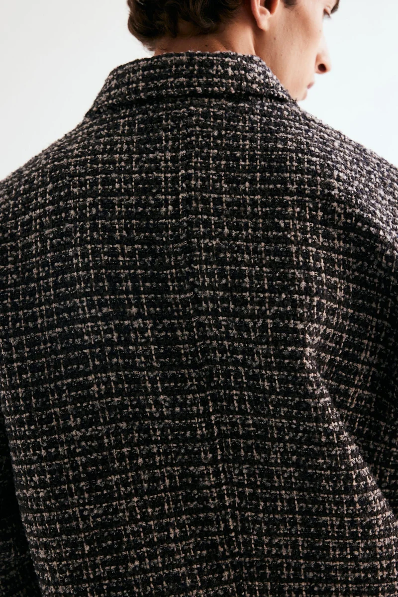 H&M Regular Fit Tweed Overshirt