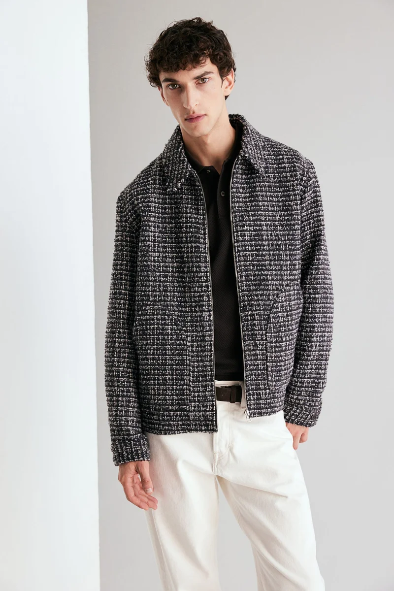 H&M Regular Fit Tweed Overshirt