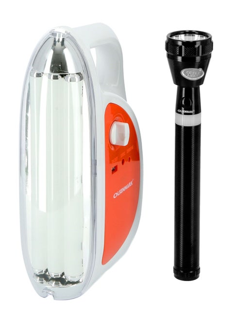 Rechargeable LED Lantern With Flashlight, Long Lasting, Compact Design, Light Dimmer Function, USB mobile charging and Full change indicator