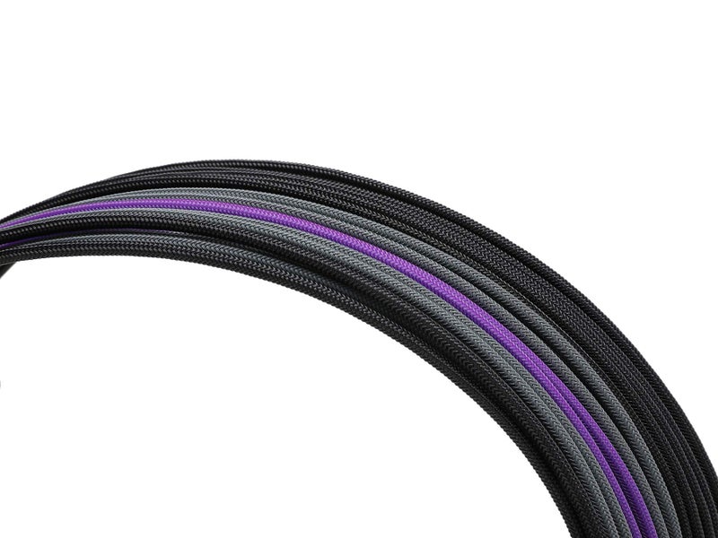 Formulamod Sleeve Extension Power Supply Cable Kit 18AWG ATX 24P+ EPS 8-P+PCI-E8-P with Combs for PSU to Motherboard/GPU Fm-NCK3 (Black Grey Purple) - Image 5