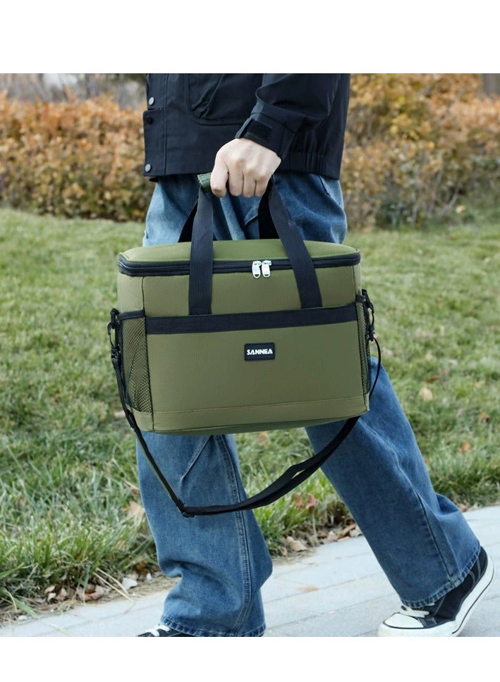 سان معزول حقيبة الغداء - قدرة كبيرة - مانعة للتسرب حقيبة تبريد مع حزام قابل للتعديل - قابلة لإعادة الاستخدام مربع الغداء للطلاب ، الرجال ، النساء ، في الهواء الطلق ، مكتب ، نزهة - Image 2